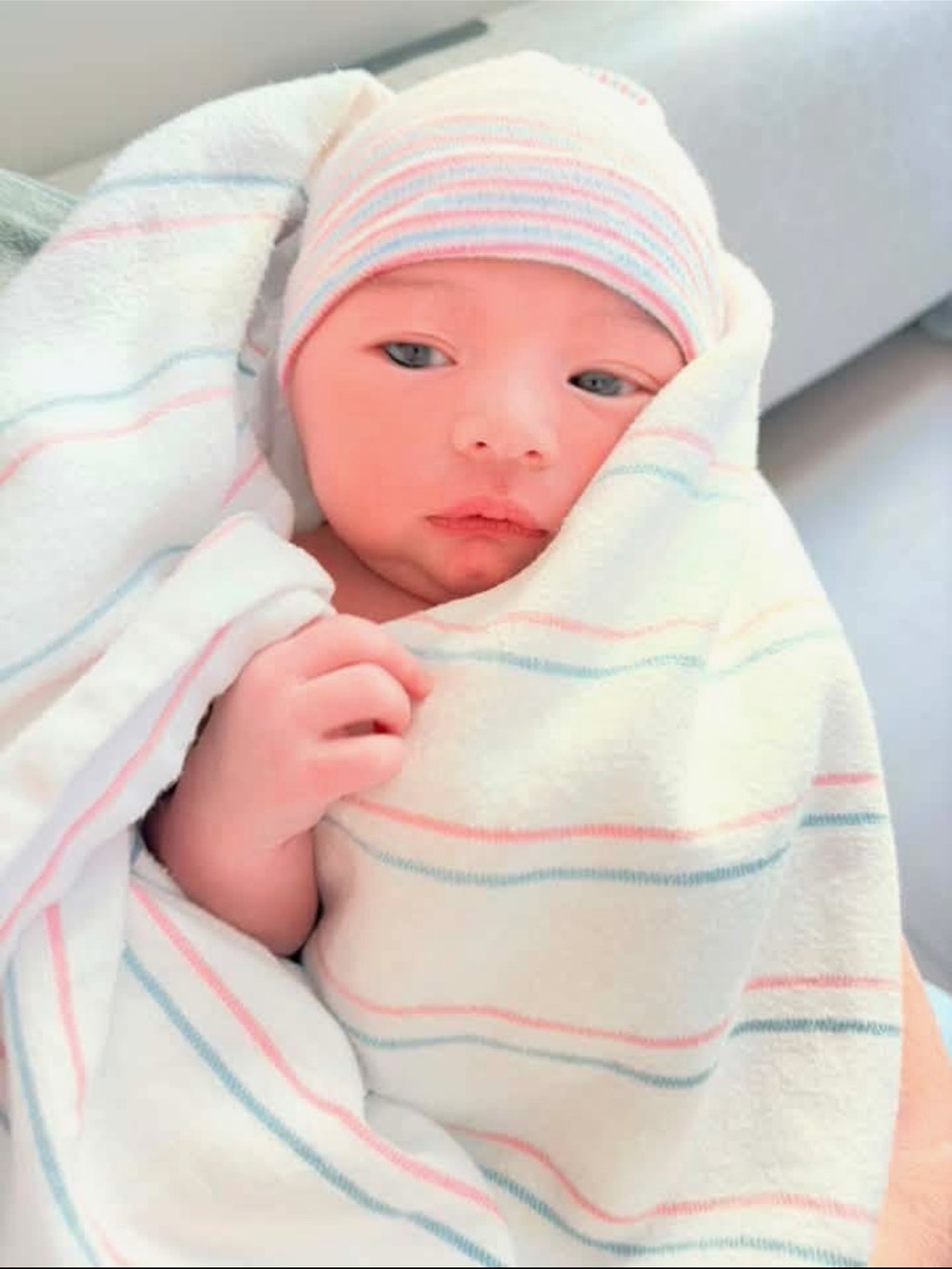 My newborn great grandson. My first great grandchild.
